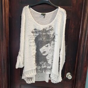 Tricotto White Long Sleeve Top